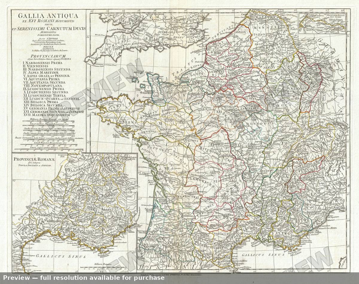 Antique map: France, 1794