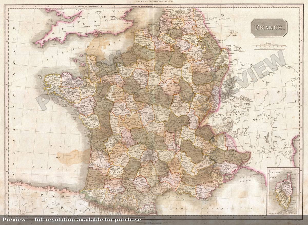 Antique map: France, 1818, 1818