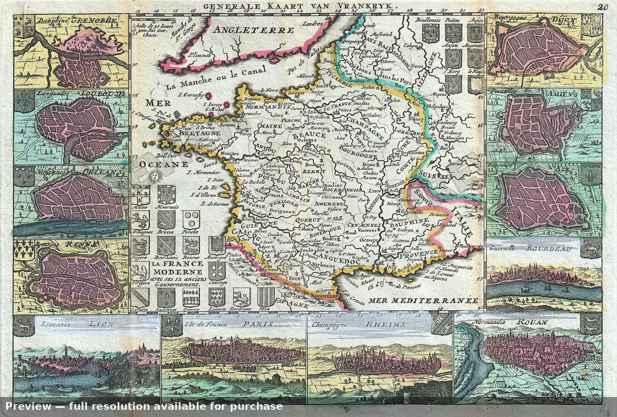 Antique map: France, 1747, 1747