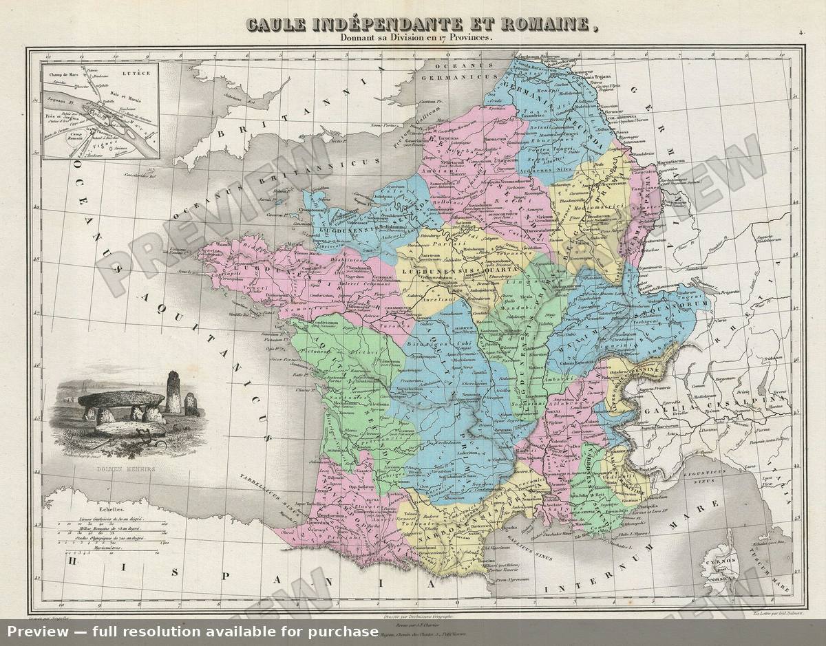 Antique map: France Ancient, 1878, 1878