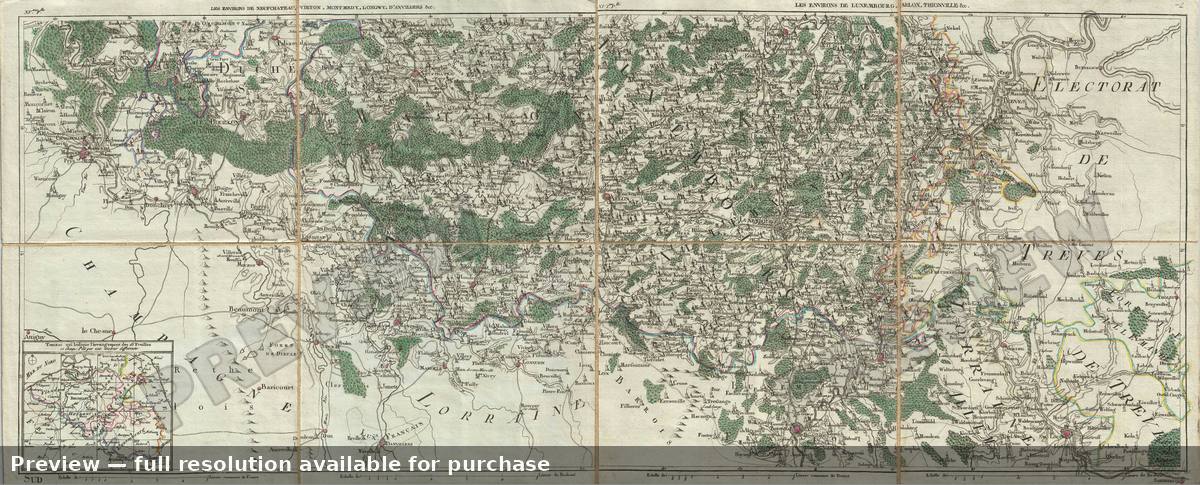 Antique map: France Luxemburg, 1786, 1786