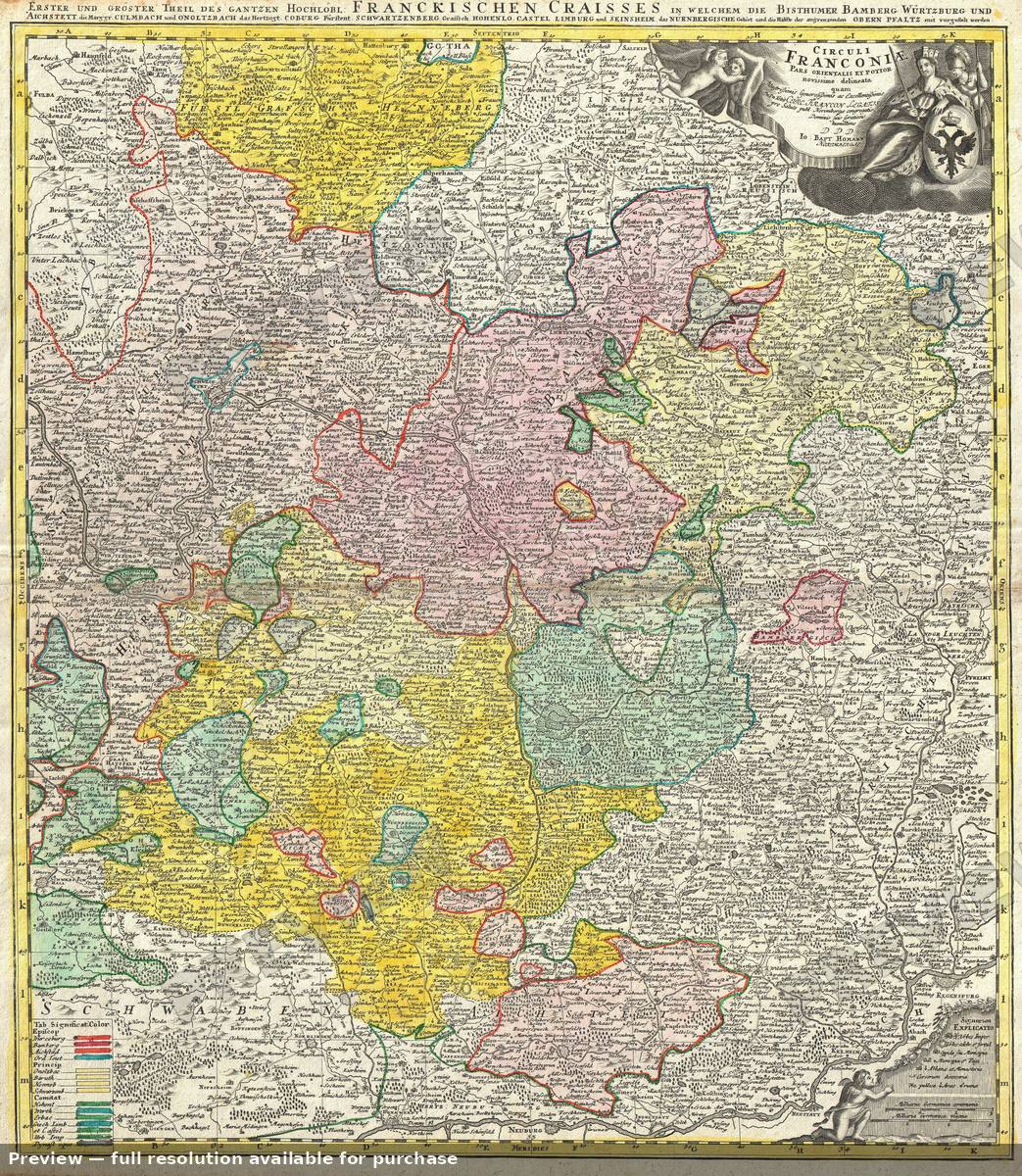 Antique map: Franconiae, 1720