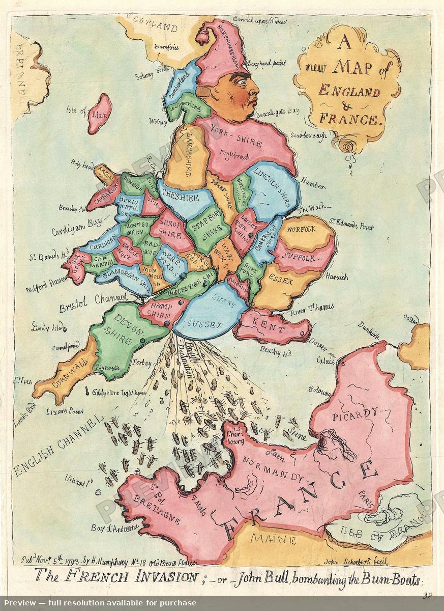 Antique map: French Invasion, 1851, 1851