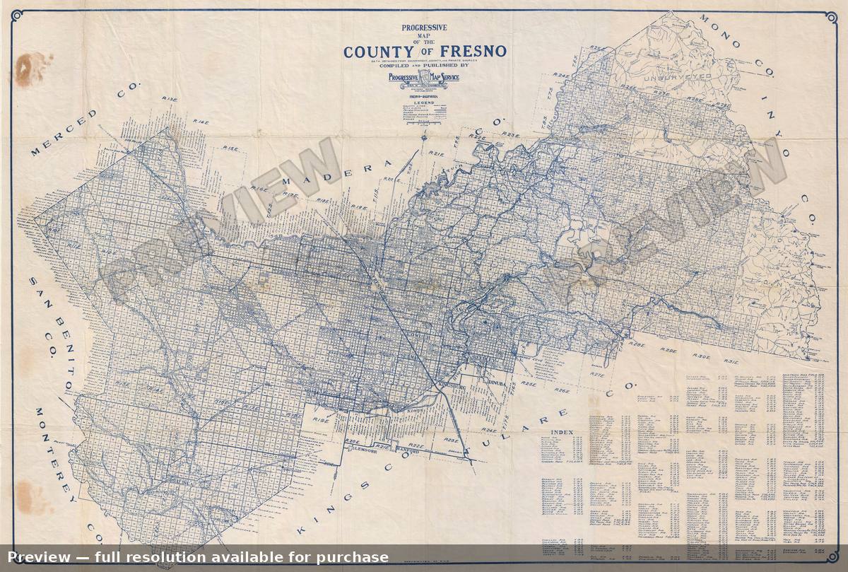 Antique map: Fresno County, 1920, 1920