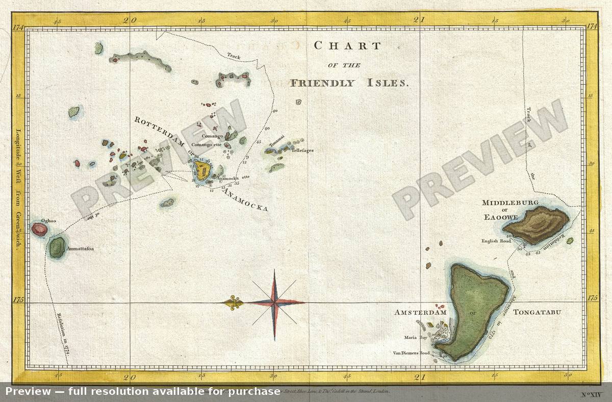 Antique map: Friendly Isles, 1777