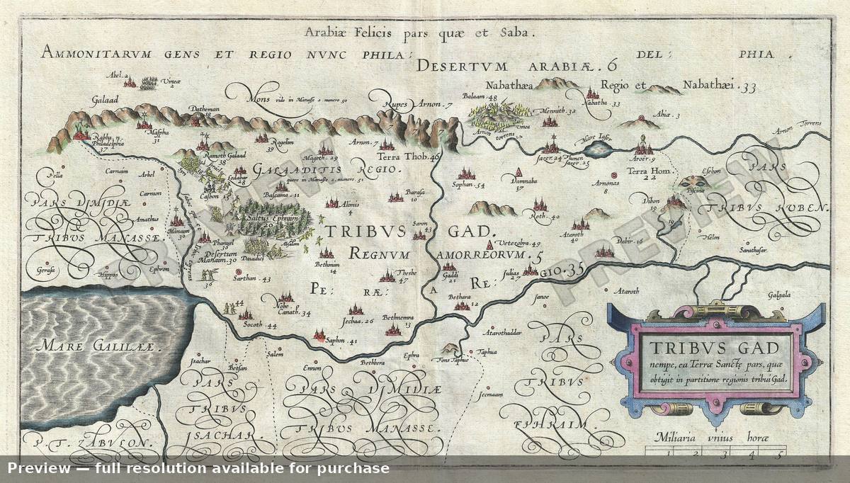 Antique map: Gad Israel, 1590