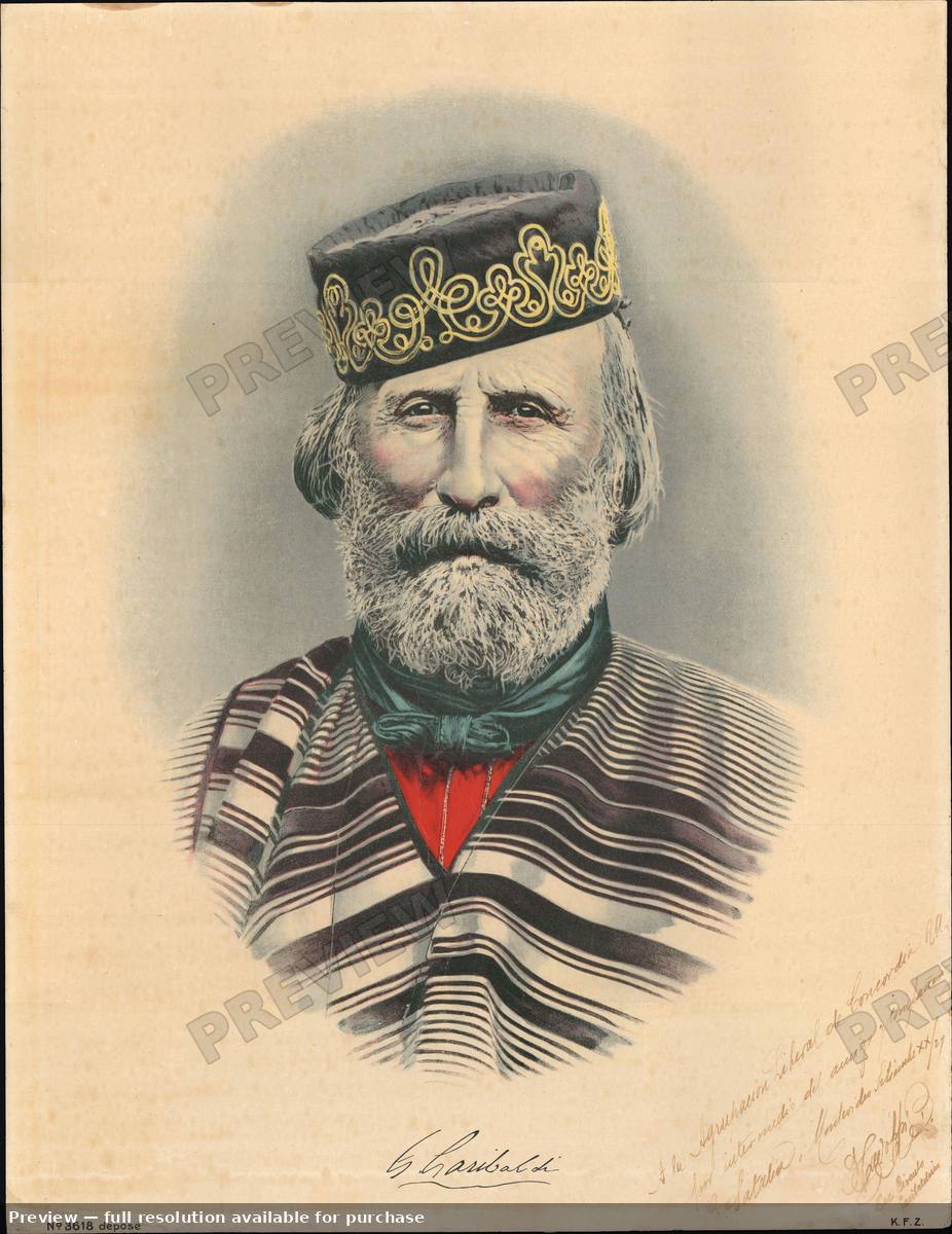 Antique map: Garibaldi Portrait, 1929, 1929