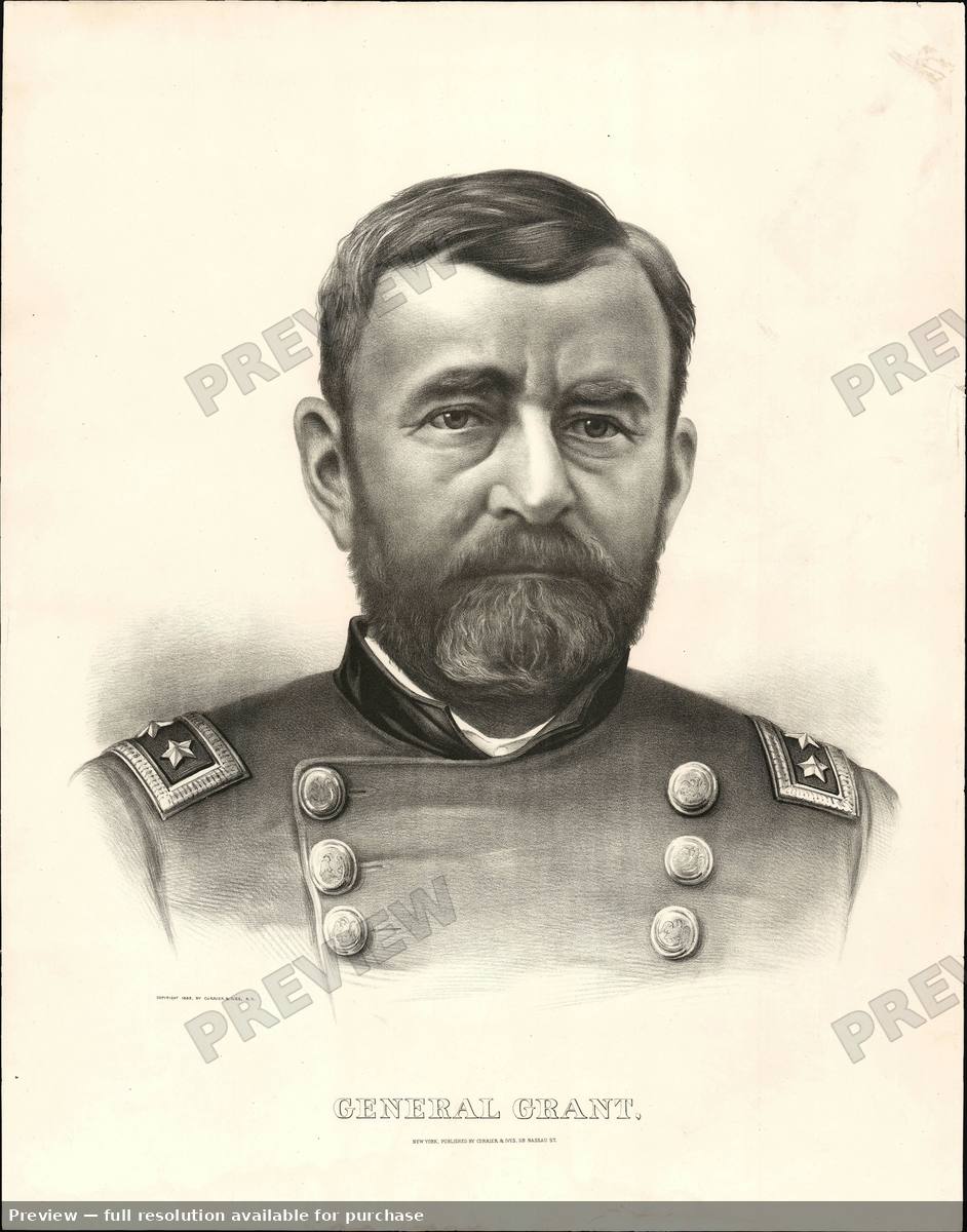 Antique map: General Grant, 1885