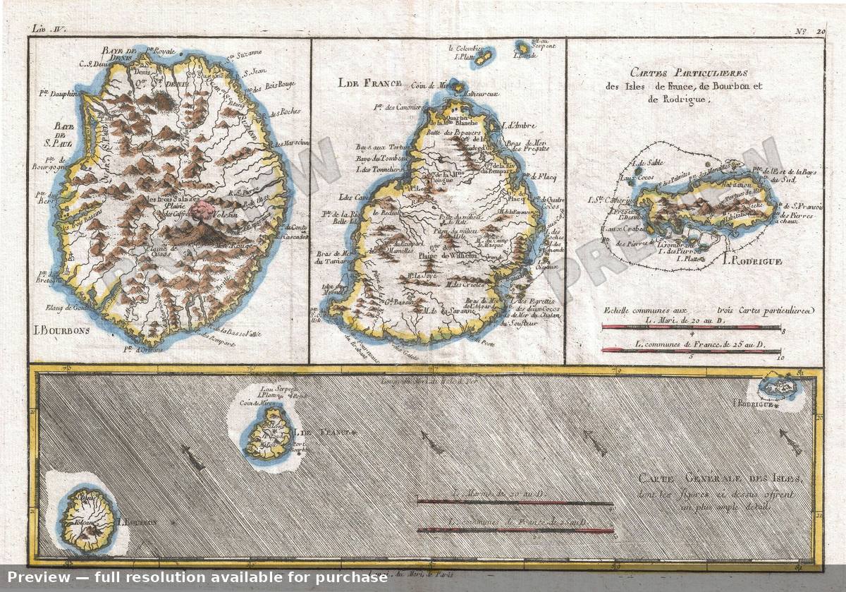 Antique map: Generales Isles, 1780, 1780