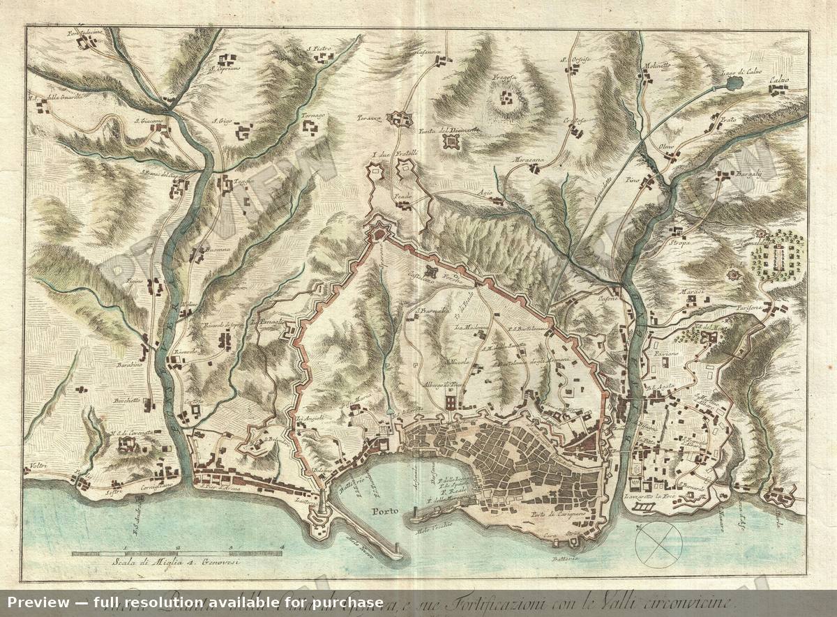 Antique map: Genoa, 1800, 1800