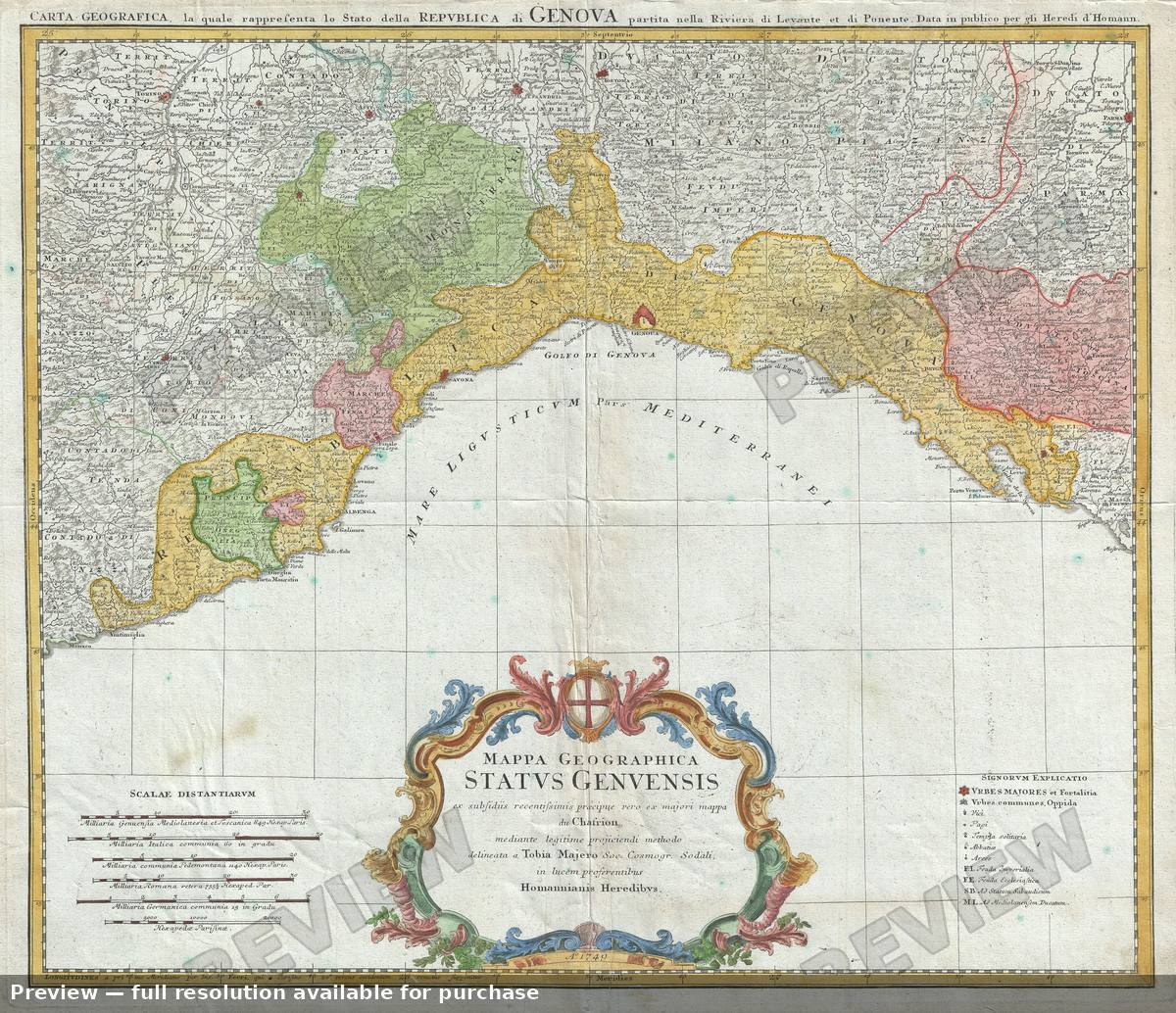 Antique map: Genova, 1749, 1749