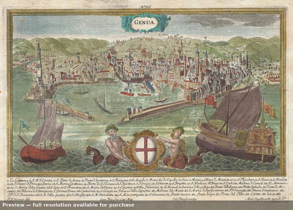 Antique map: Genua, 1725, 1725