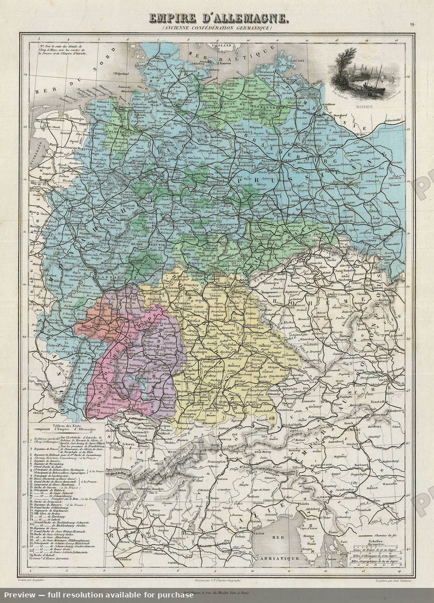 Antique map: German Empire, 1878, 1878