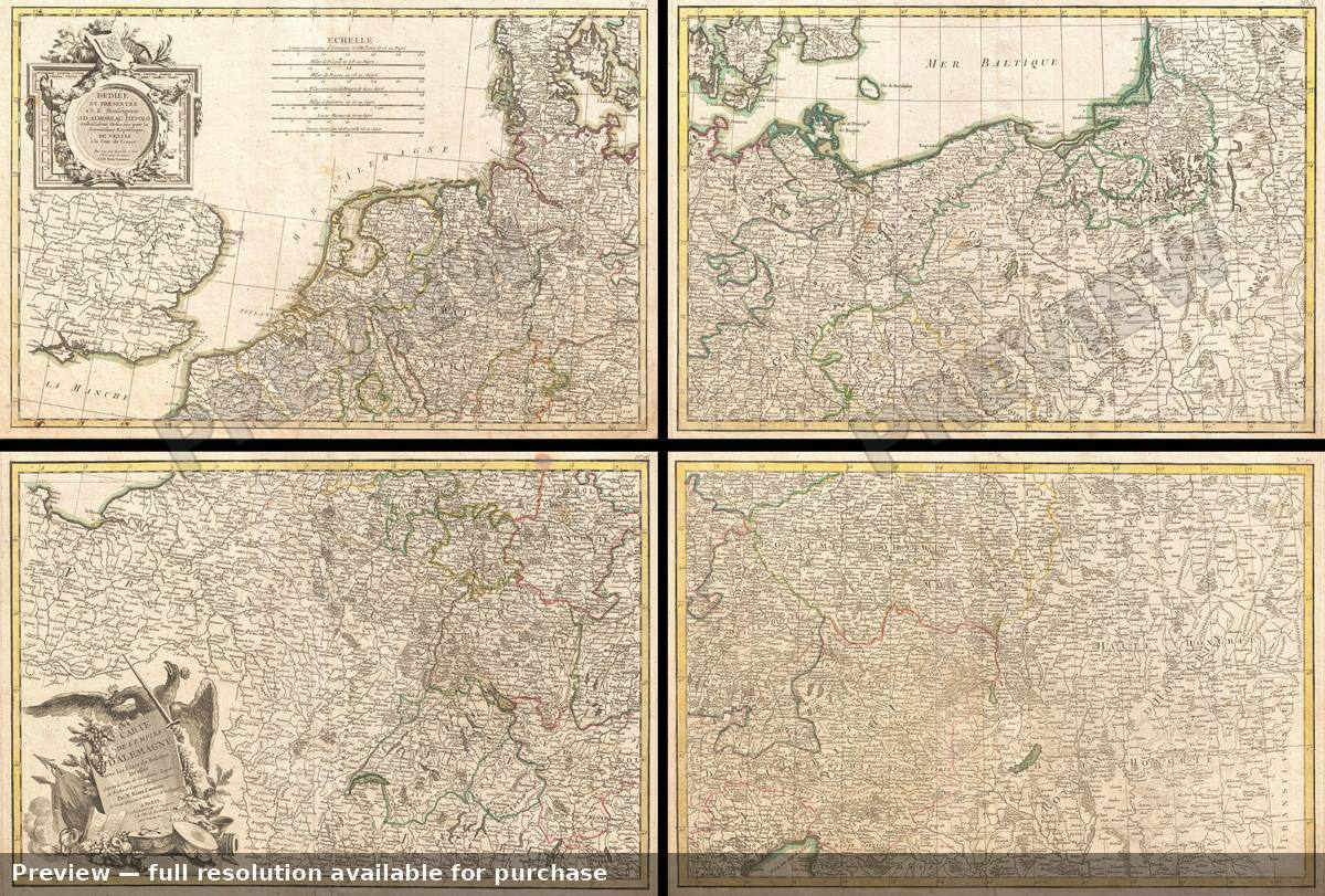 Antique map: German Empire, 1775