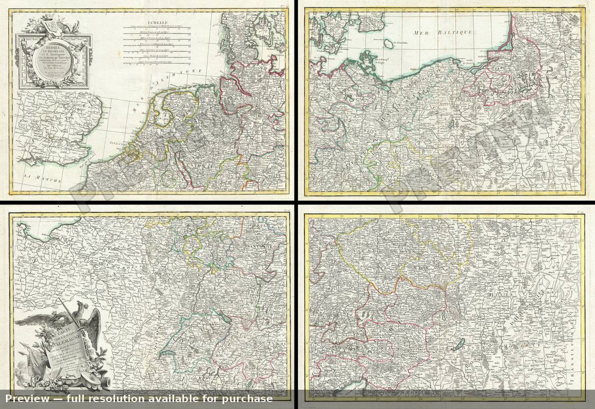 Antique map: German Empire, 1783, 1783
