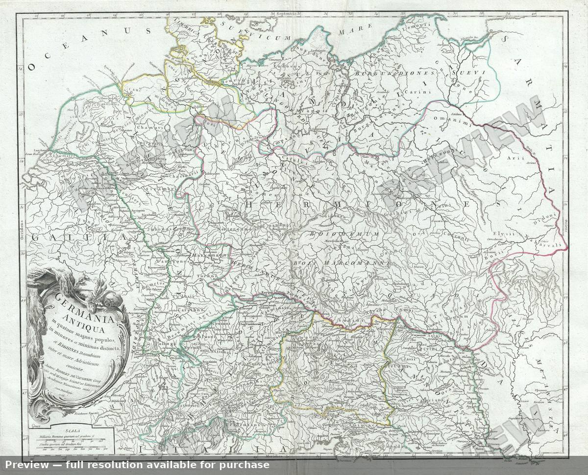 Antique map: Germania Antiqua, 1757, 1757