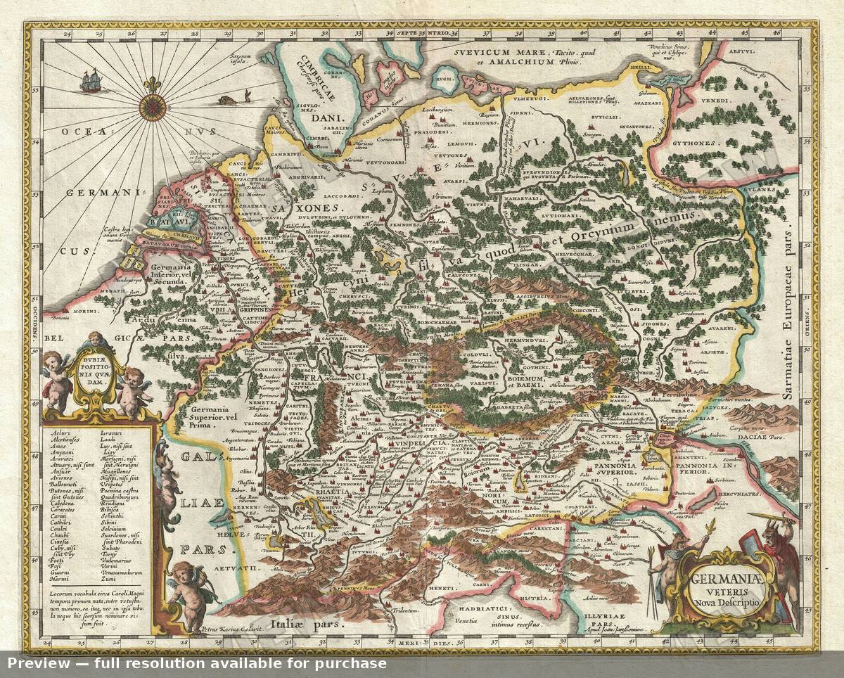 Antique map: Germaniae, 1657