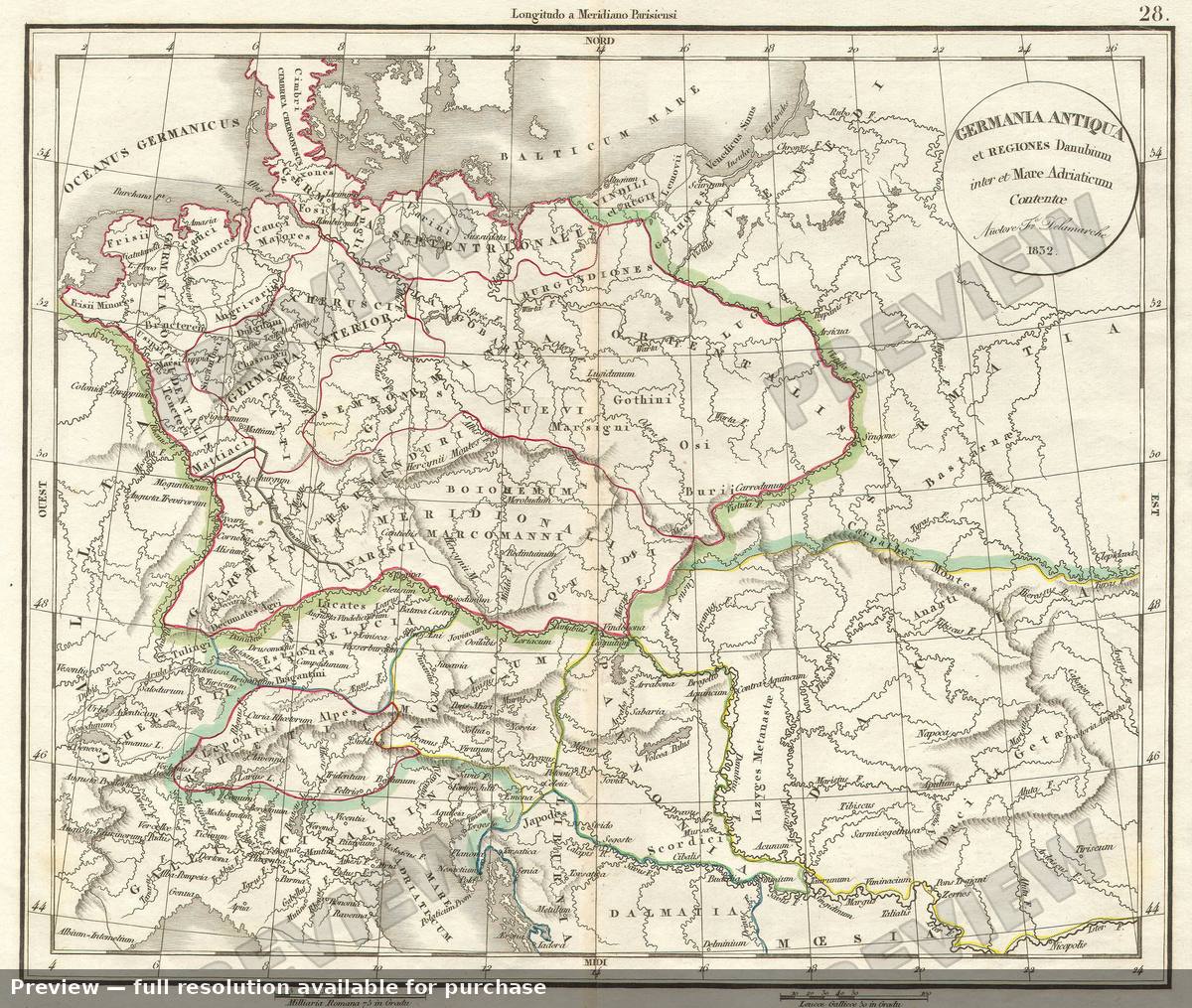 Antique map: Germany, 1832, 1832