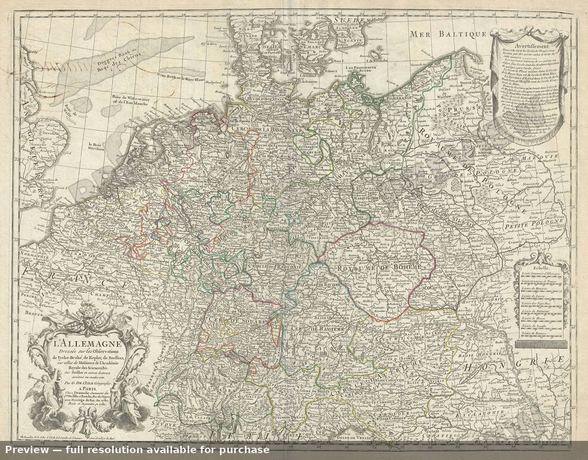 Antique map: Germany, 1780