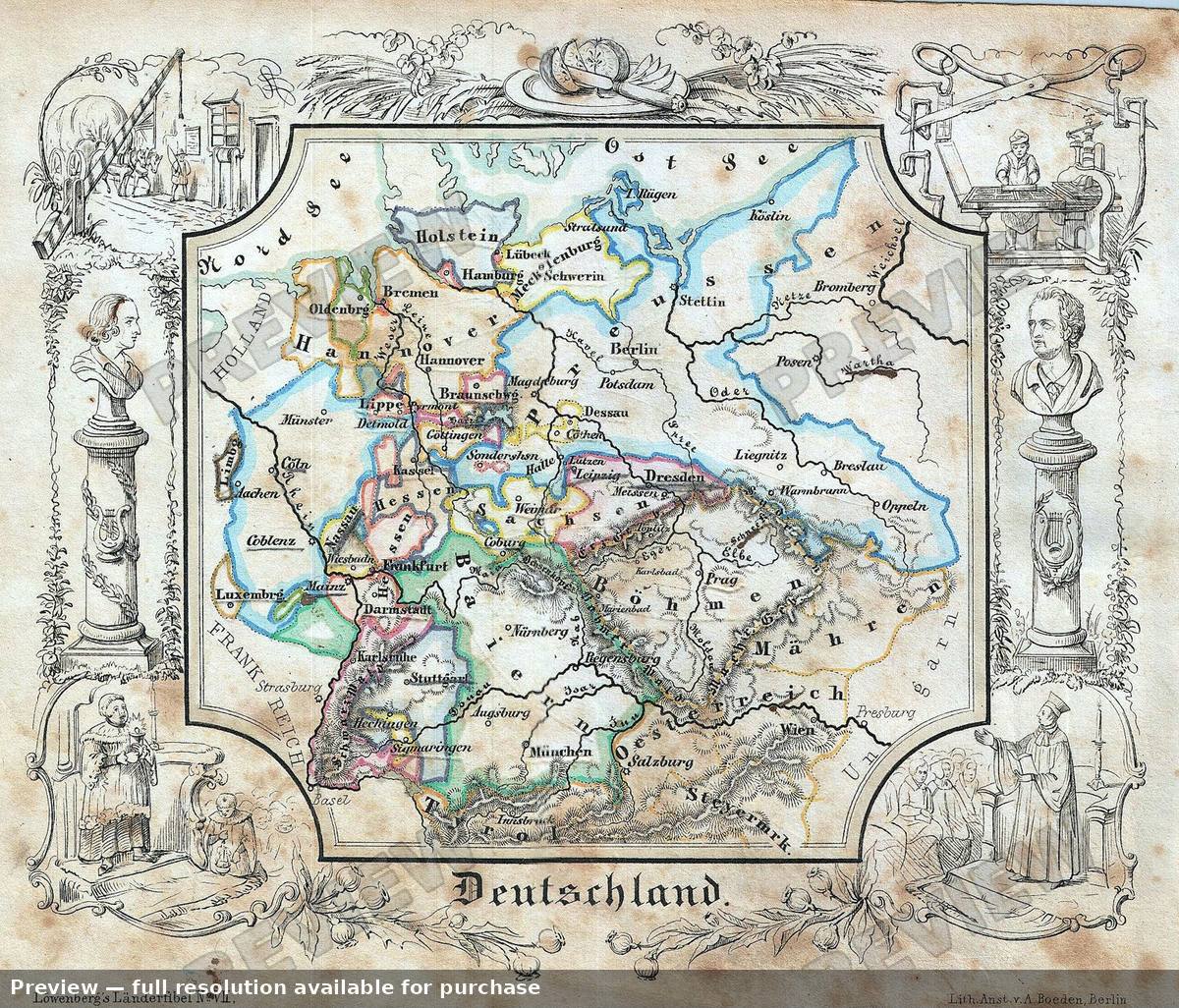 Antique map: Germany, 1846, 1846