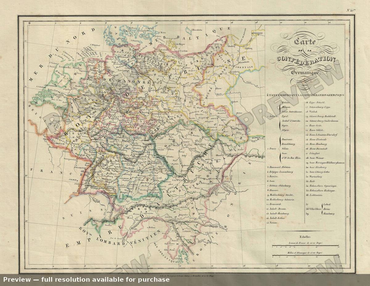 Antique map: Germany, 1837, 1837
