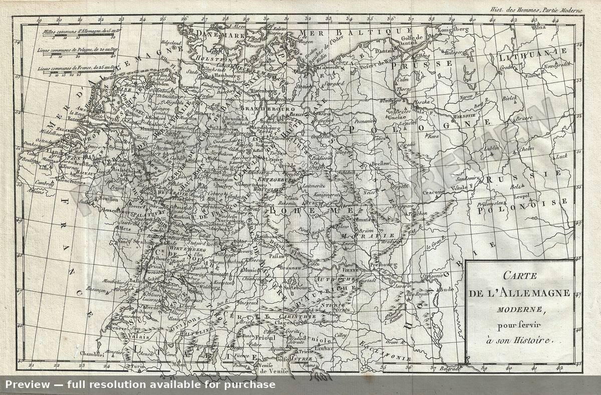 Antique map: Germany, 1782