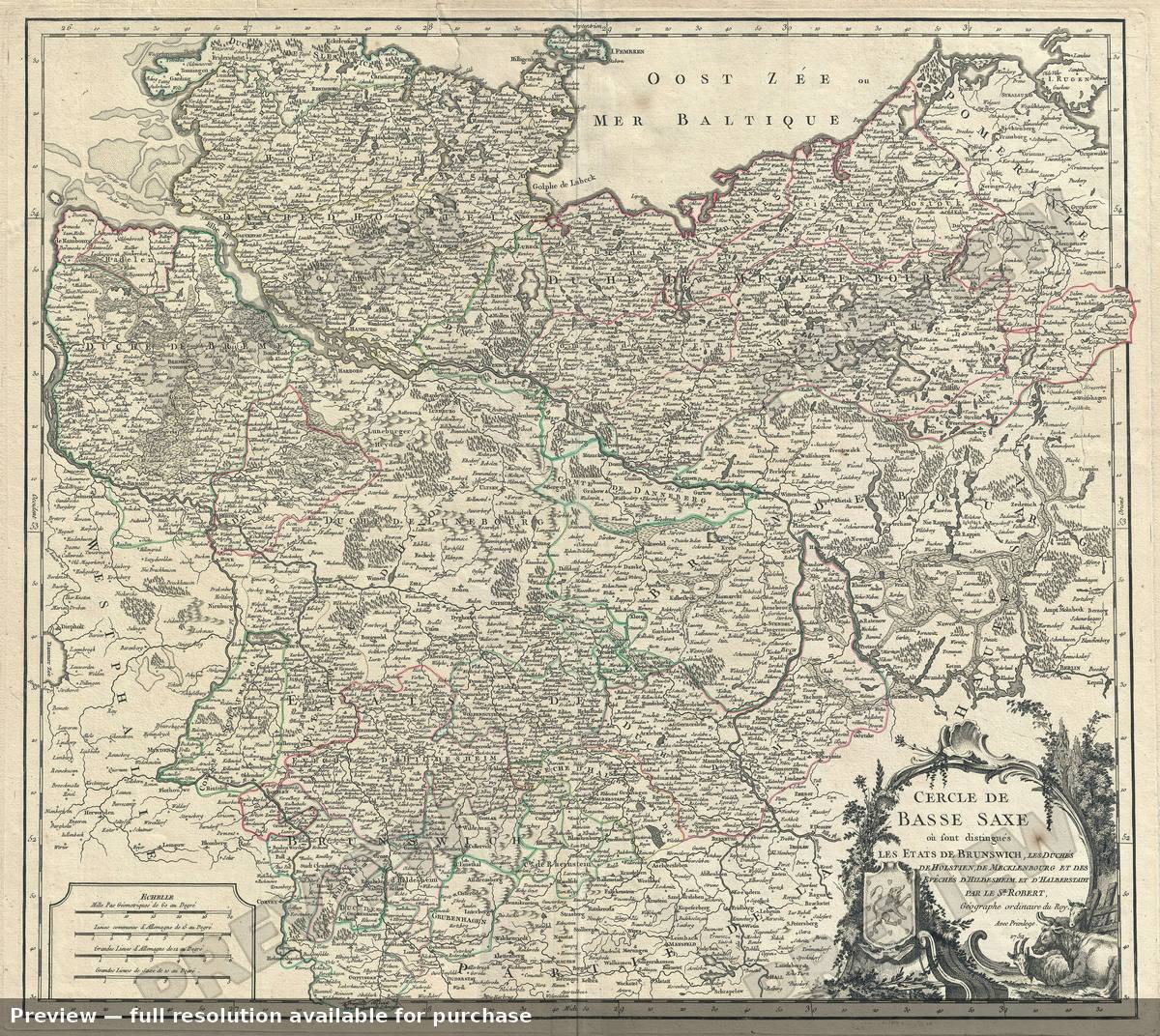 Antique map: Germany, 1752
