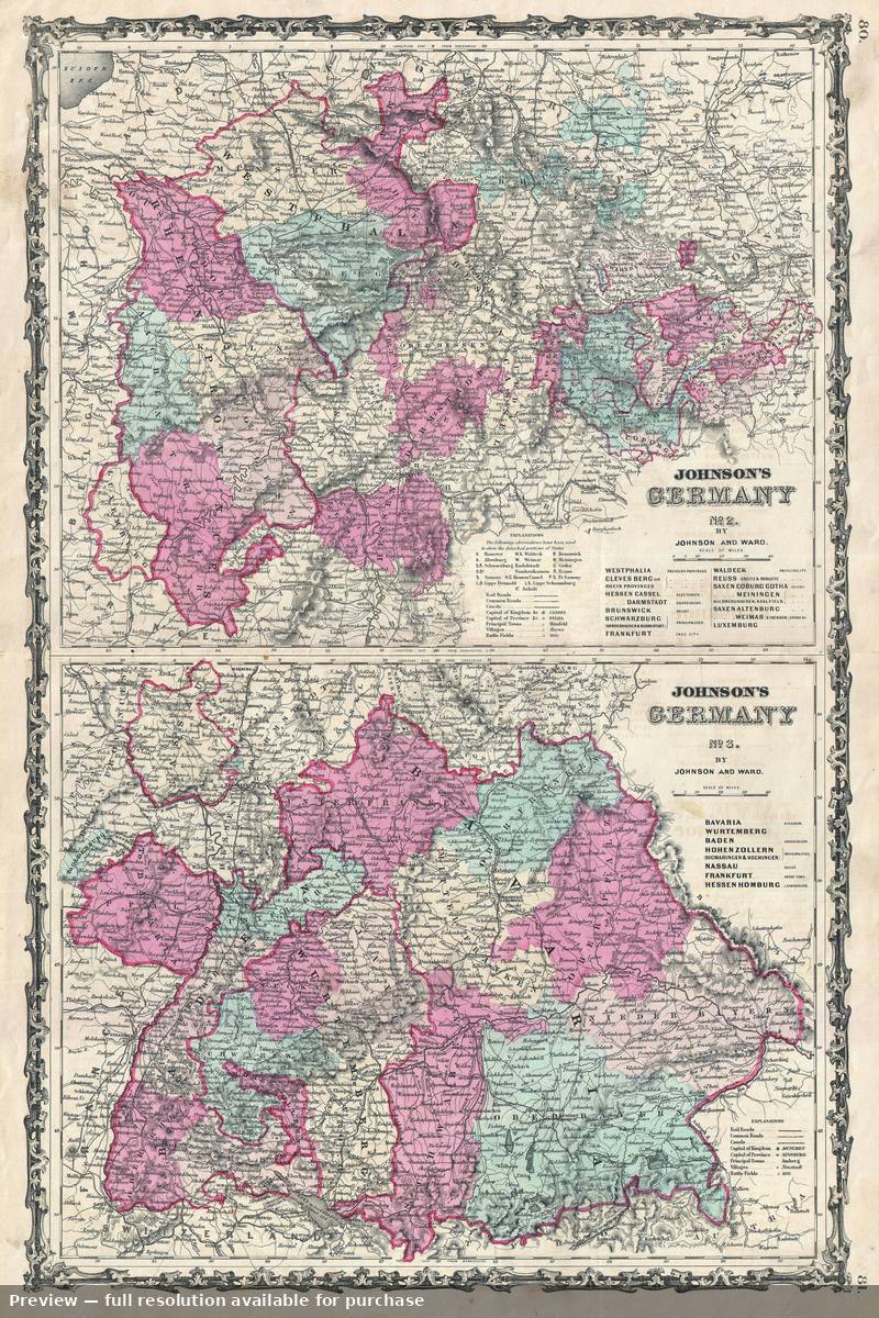 Antique map: Germany 23, 1862, 1862