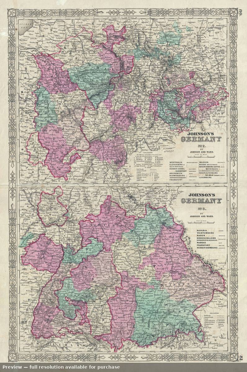 Antique map: Germany 23, 1863, 1863