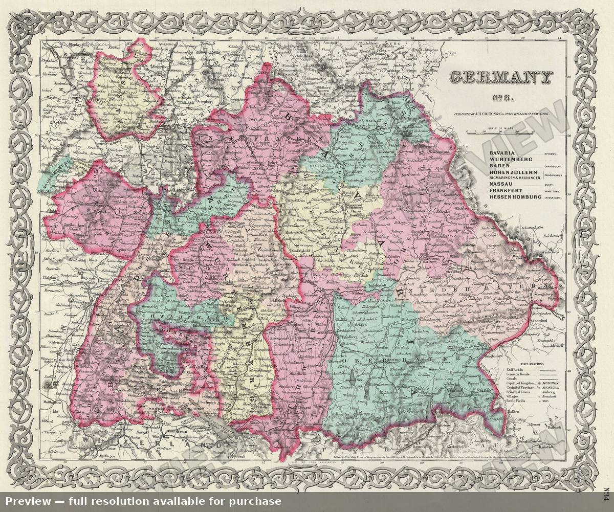 Antique map: Germany 3, 1856