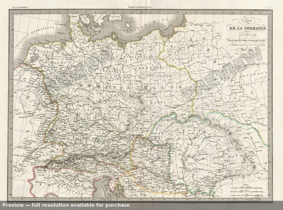 Antique map: Germany Ancienne, 1829, 1829
