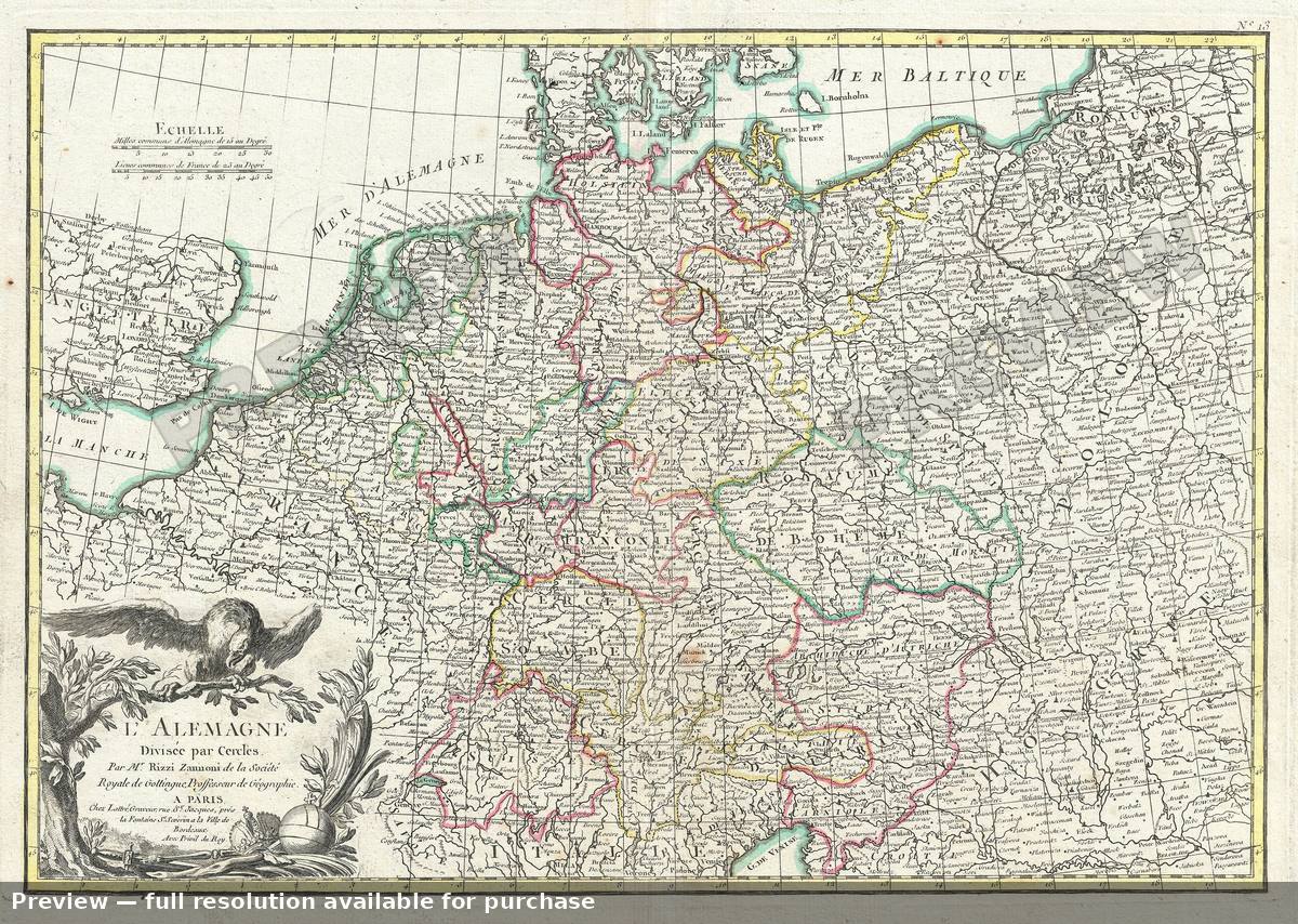 Antique map: Germany NW, 1783