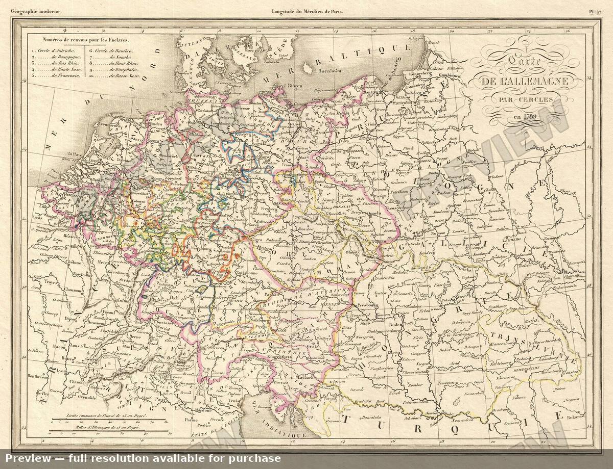 Antique map: Germany Pol, 1839