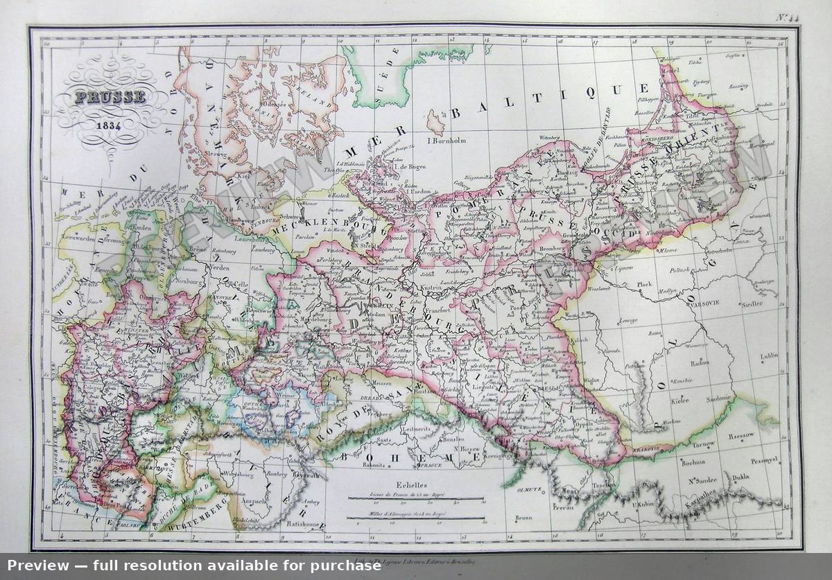 Antique map: Germany Prussia, 1837