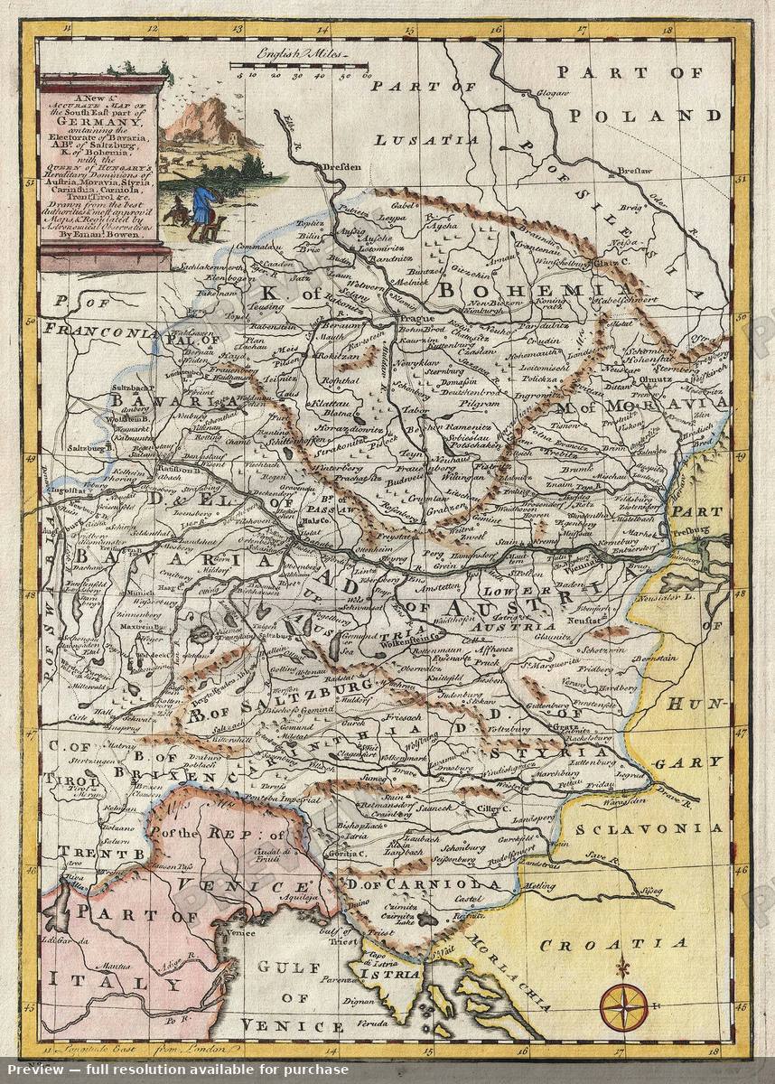 Antique map: Germany SE, 1747, 1747