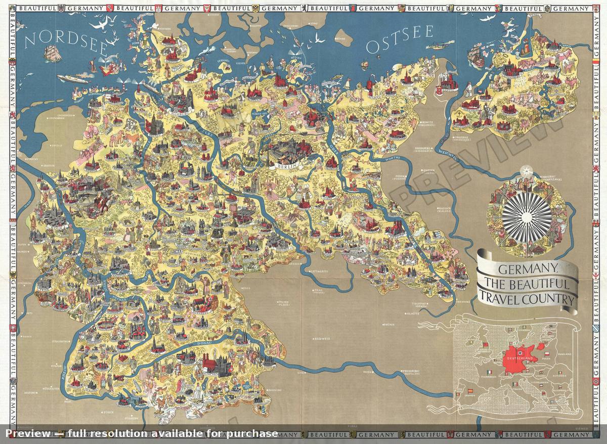 Antique map: Germany Travel, 1938, 1938