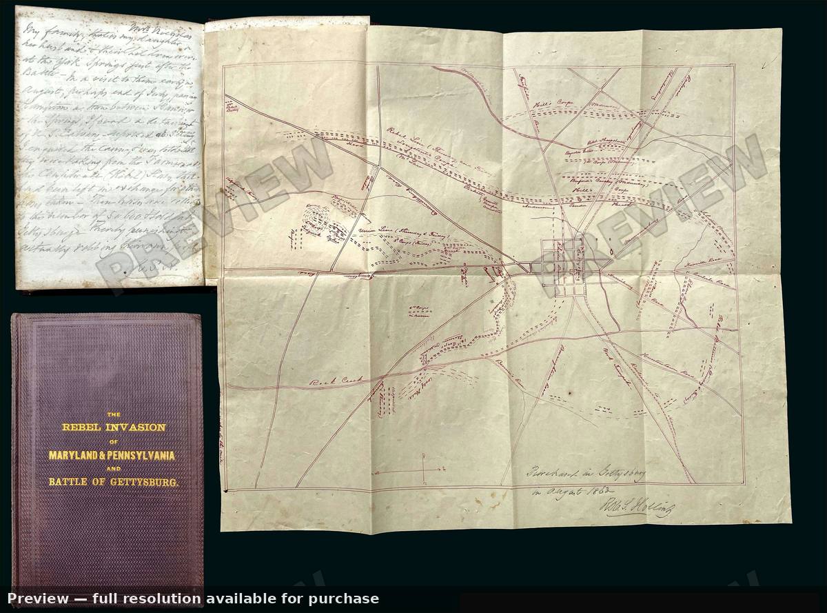 Antique map: Gettysburg, 1863, 1863