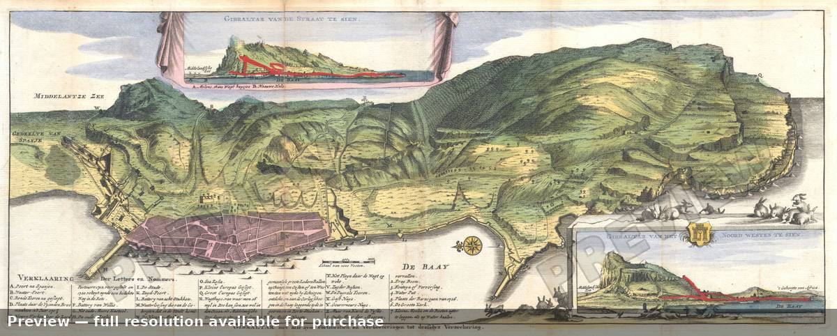 Antique map: Gibraltar, 1720