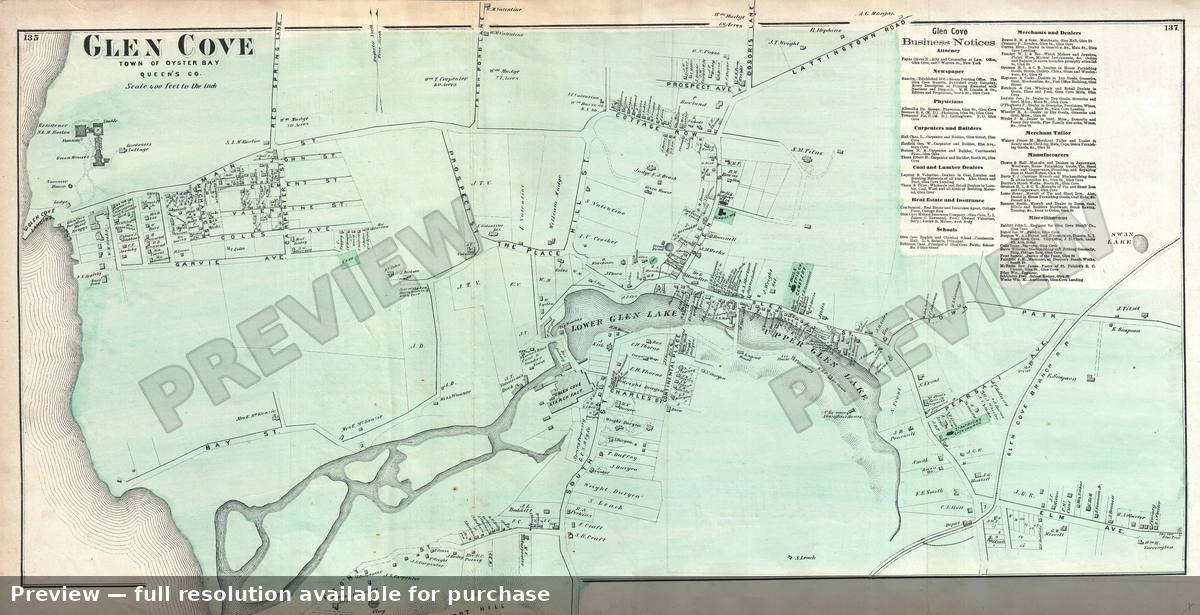 Antique map: Glen Cove, 1873, 1873