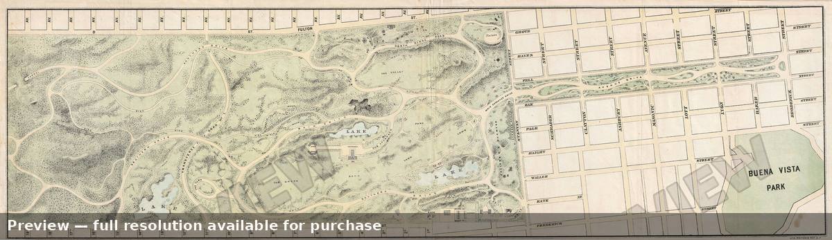 Antique map: Golden Gate Park San Francisco, 1874, 1874