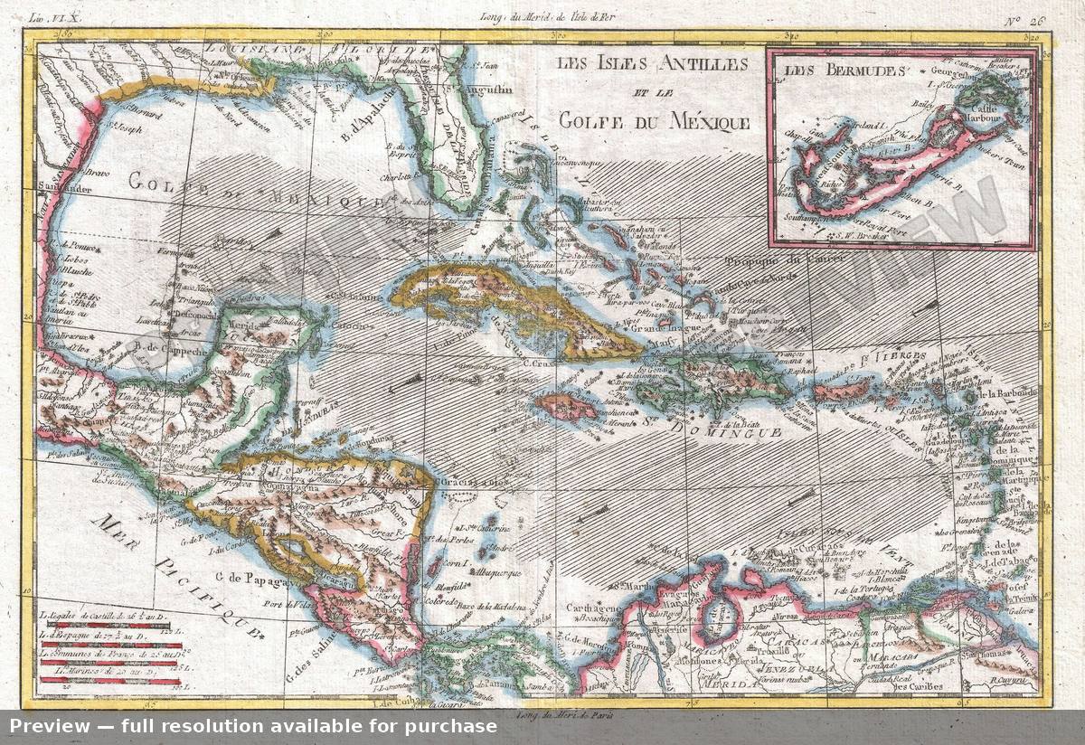 Antique map: Golfe Du Mexique, 1780, 1780