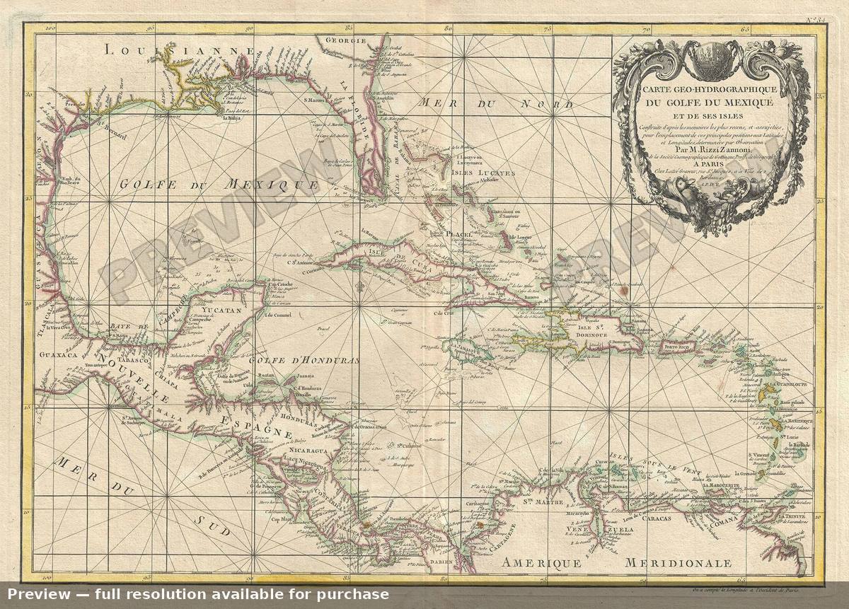 Antique map: Golfe Du Mexique, 1778
