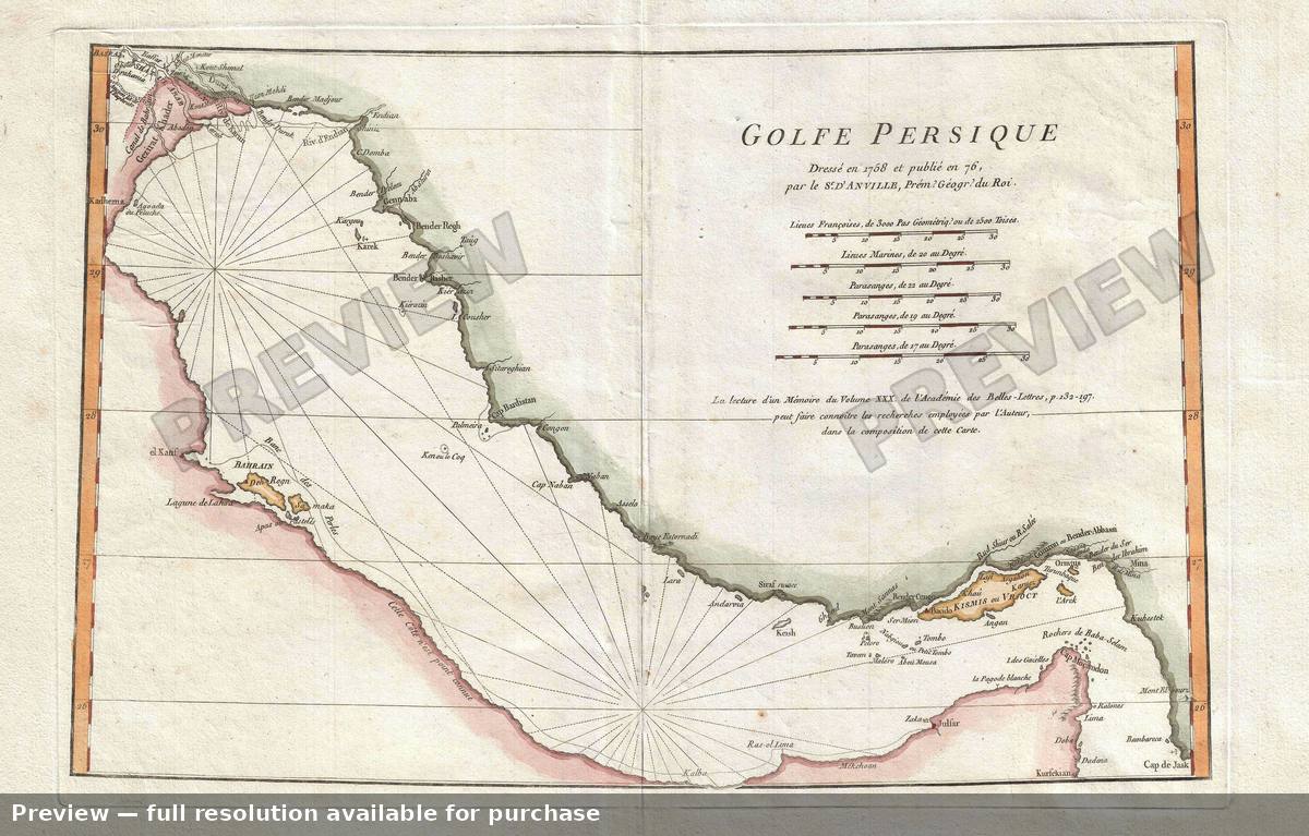 Antique map: Golfe Persique, 1776