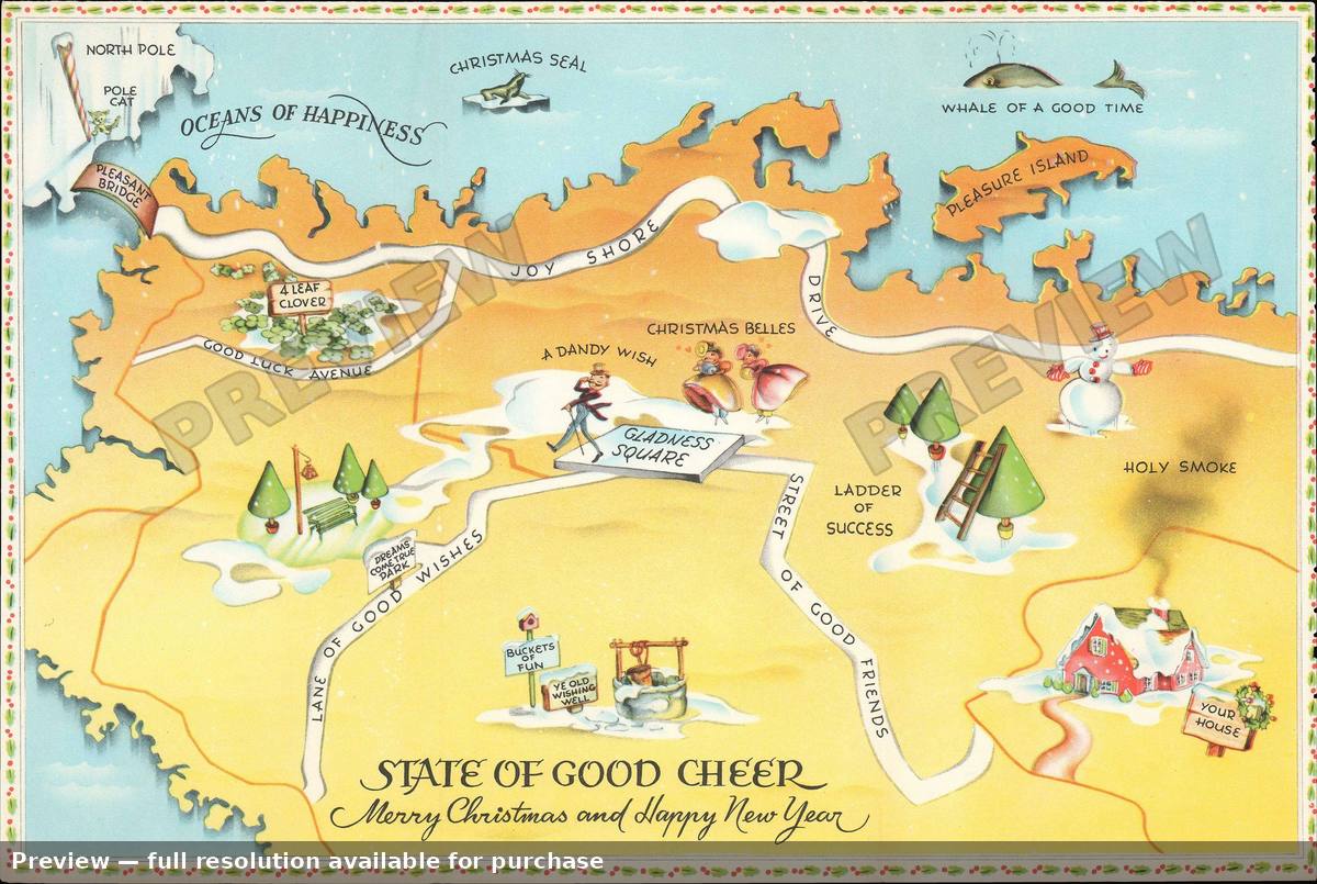Antique map: Good Cheer, 1940, 1940