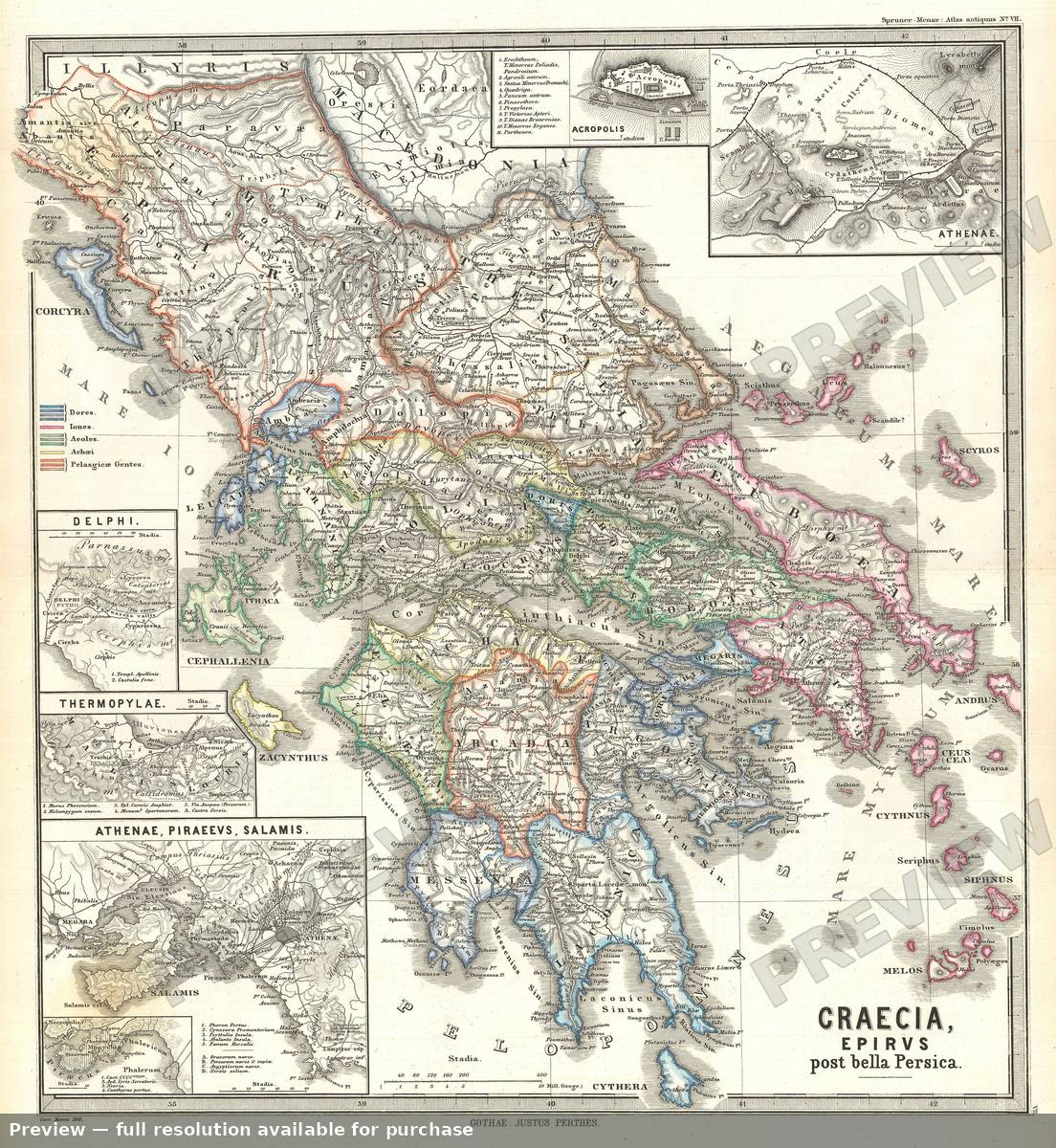 Antique map: Graecia Epirus, 1865