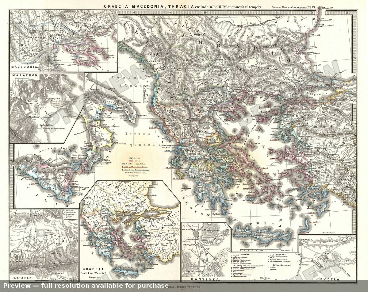 Antique map: Graecia Macedonia Thracia, 1865
