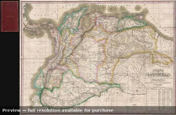 Antique map: Gran Colombia, 1828, 1828