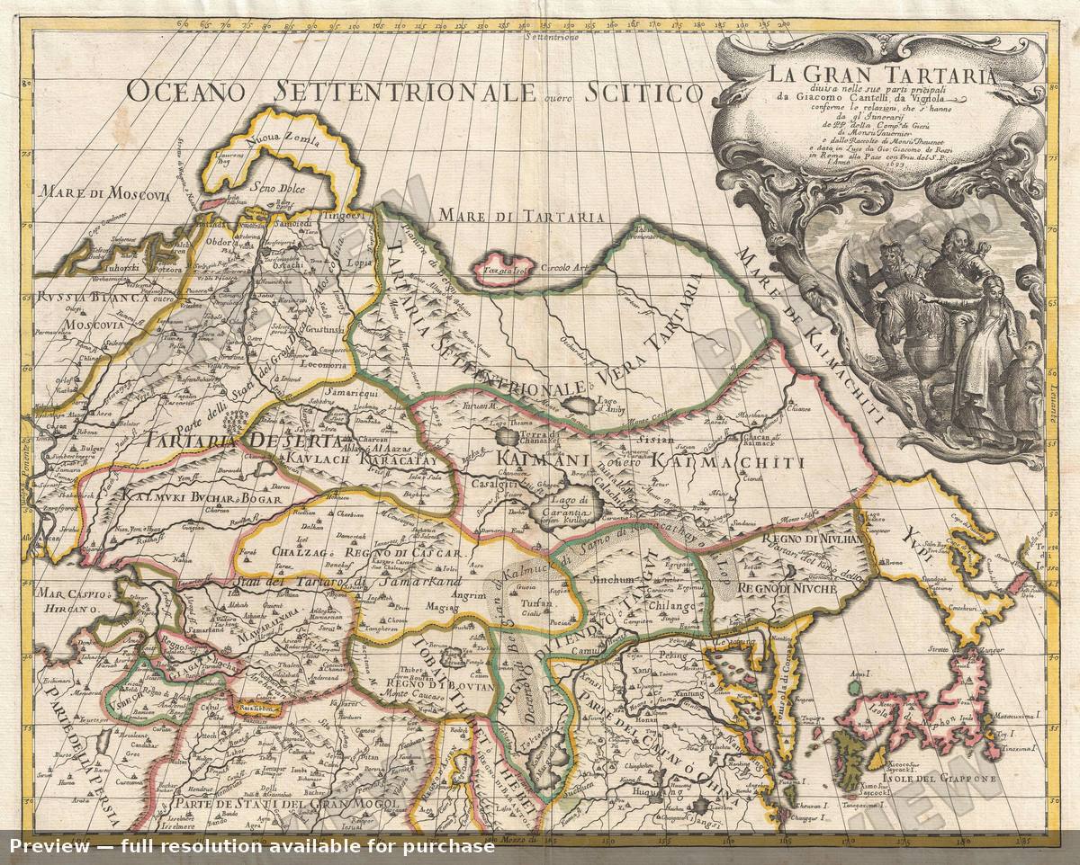 Antique map: Gran Tartaria, 1693