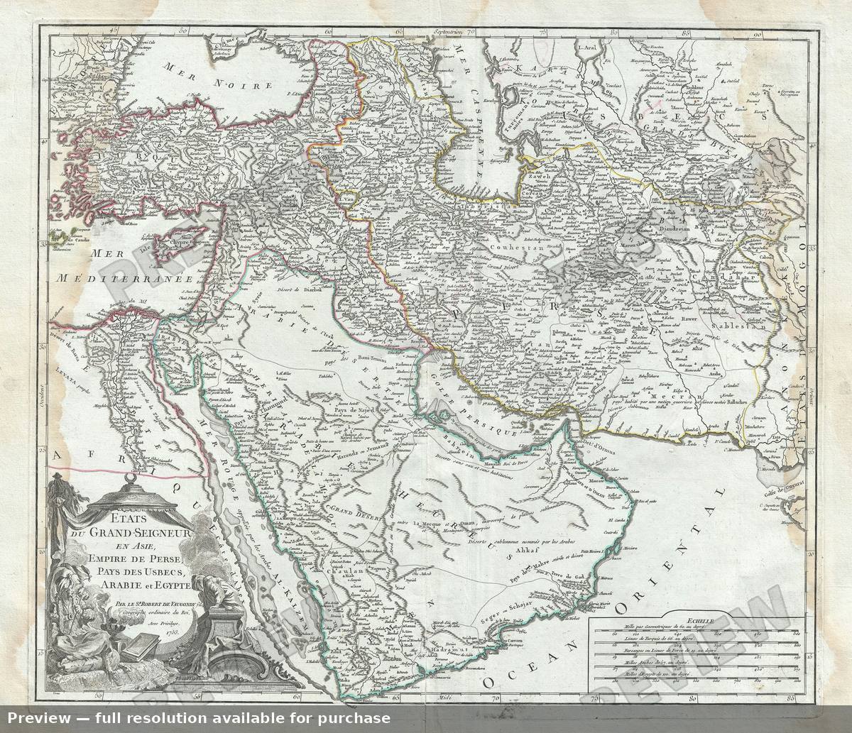 Antique map: Grand Seigneur, 1757