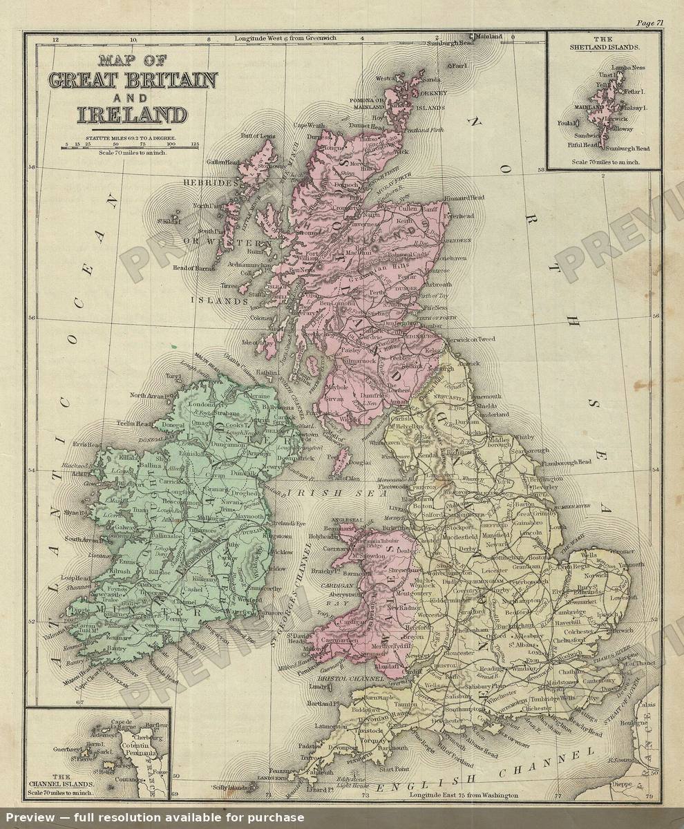 Antique map: Great Britain Ireland, 1879, 1879
